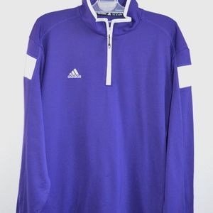 Adidas Mens 1/4 Zip Pullover Purple White 2XL